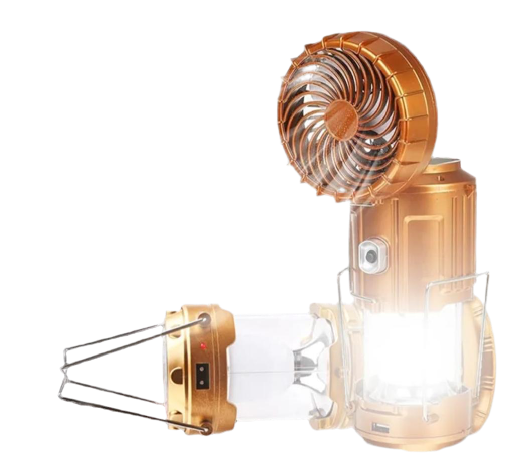 Luz emergencia, ventilador y cargador